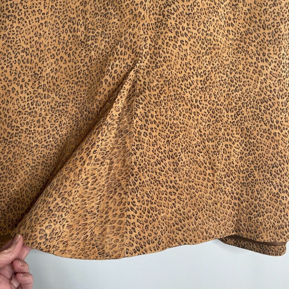 Live a Little LAL Leather Leopard Print Jacket Cuffed Sleeves Lined Womens 2X - Picture 7 of 12